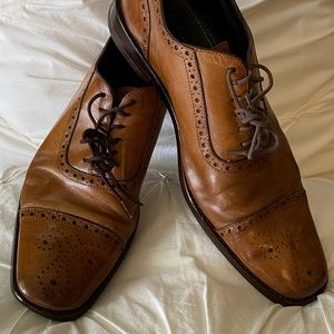 Gordon Rush cap toe brown dress shoes